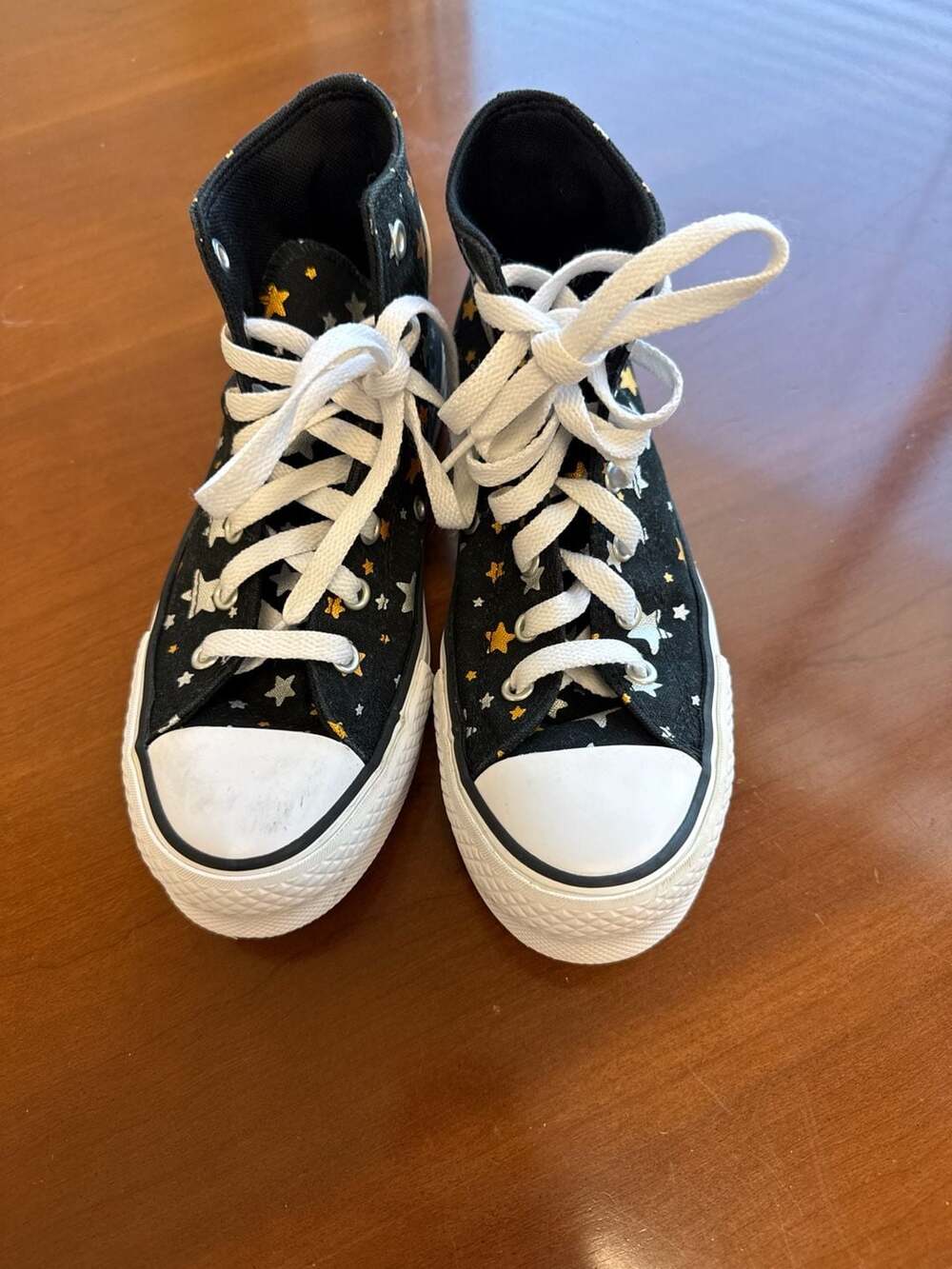 Converse Chuck Taylor All Star Kids Lift Metallic Star High Top Sneakers Sz 3.5